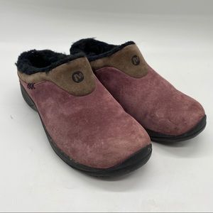 Merrill Encore Slip on Mules Leather & Shearling